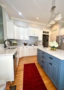 Island cabinet painting in Cary, NC